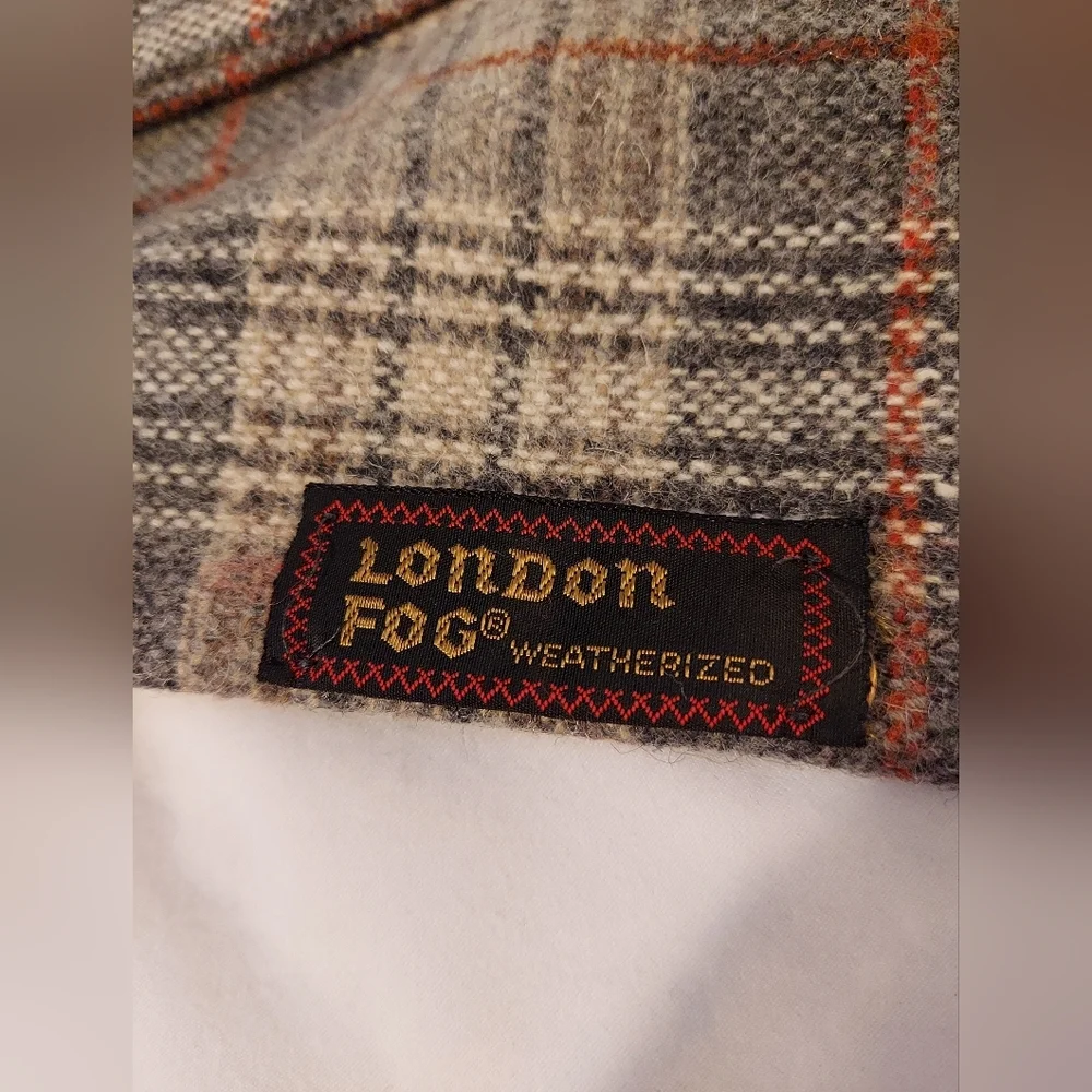 Vintage London Fog Men's Plaid Weatherized Wool Scarf - 62